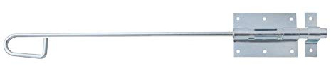 Alberts 137274 Bolzen-Schlossriegel | mit befestigter Schlaufe | galvanisch blau verzinkt | Platte 95 x 67 mm | Bolzen Ø15,5 x 500 mm