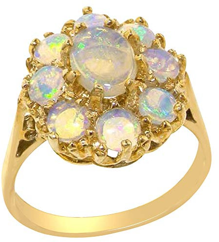 Englisch Damen-Ring solide 9 Karat Gold Gelbgold, Opal - Verfügbare Größen : 50 bis 64