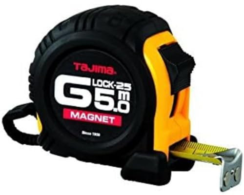 Tajima GM550MY Magnet-G Mètre à ruban 5 m/25 mm, Noir/Jaune