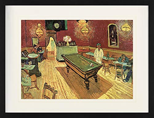 1art1 Vincent Van Gogh Poster Das Nachtcafé An Der Place Lamartine In Arles, 1888 Gerahmtes Bild Mit Edlem Passepartout | Wand-Bilder | Im Bilderrahmen 80x60 cm