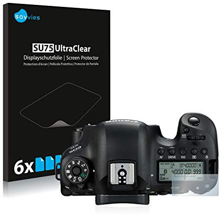 savvies Protection Ecran pour Canon EOS 6D (affichage des épaules) (6 Pièces) - Film Protection Ultra Clair