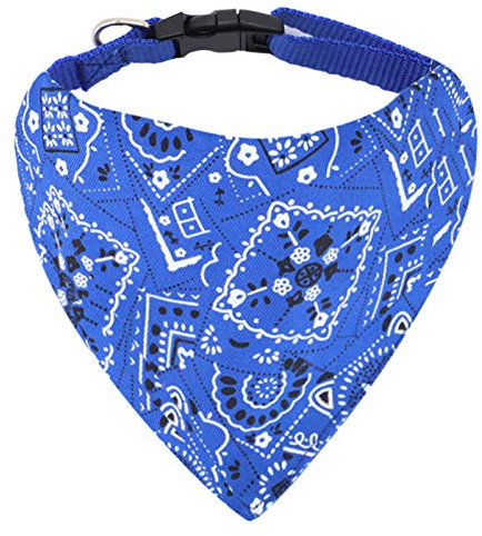 Hunde Bandana Kopftücher Haustier Halstuch Einstellbare für Welpen Kleine Hund Katze (M, Blau)
