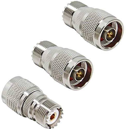 Greluma 3 STK N-Stecker auf UHF-Buchse, N-Stecker auf PL259-Buchse SO-239-Koaxialstecker für RF-Funkantenne