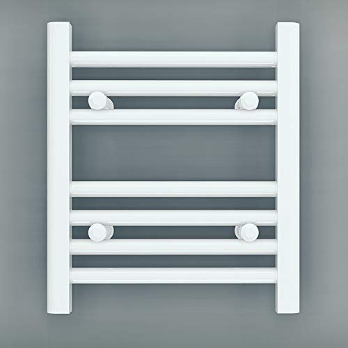 Myhomeware 300mm Wide White Flat Electric Pre-Filled Heated Towel Rail Radiator For Bathroom Designer UK (Ayten 300 * 400mm Electric White)