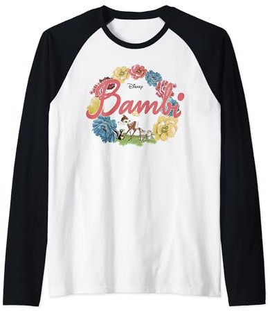 Disney Bambi Floral Ring Logo Raglan