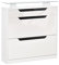 HOMCOM Shoe Storage Cabinet, Shoe Cupboard with Slide Out Drawer, 2 Flip Doors, Tempered Glass Top and Adjustable Shelves for 16 Pairs of Shoes, White