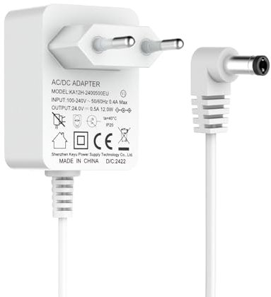 Hianjoo Adaptador de Diffusers, 24V 0.5A Cargador para Difusores de Aceites Esenciales Fuente de Alimentación de 1,5 M Cargador DC 5.5 * 2.1mm para Humidificador de Aromaterapia