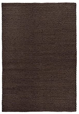 Qiyano Teppich Naturfaser Wolle - Geflochten Zopfmuster im Hygge Wohntrend, Skandinavisch, Boho, Modern, Einfarbig - Wohnzimmer, Schlafzimmer, Büro - Farbe: Braun, Größe: 200 x 290 cm