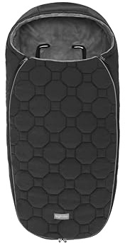 Sacco Invernale Passeggino Inglesina, Imbottito, Caldo e Confortevole, Protezione Freddo e Sicurezza, Compatibile con passeggini Inglesina, Vulcan Black