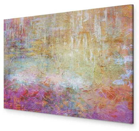 B&D XXL - Akustikbild Abstrakt Bilder Akustikschaum Hochleistungsschallabsorber Schallschutz Leinwand 1 tlg Wandbild Raumakustik Schalldämmung Struktur Textur bunt wie gemalt