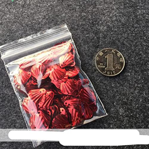 1 Beutel Rote Pailletten Pailletten Geformte Blume, Muschel, Rund, Pflaumenblüte, Stern Stern Pailletten Diy Dekoration Schuhe Lose Pailletten Zum Basteln-Schale, 12 mm ca. 200 Stück