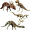Fycooler Kinder 3D Holzpuzzle Dinosaurier Baukasten - Hölzerne 3D Puzzle Holzhandwerk Kinder Puzzle Spielzeug Dino Holzpuzzle Dinosaurier DIY Geschenk-Diplodocus/Tyrannosaurus/Triceratops etc. 4Sätze