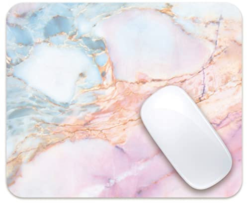 Audimi Tapis de Souris en marbre, Tapis de Souris Bleu et Rose 24x20x0,3 cm (9.5x7.9 inch)