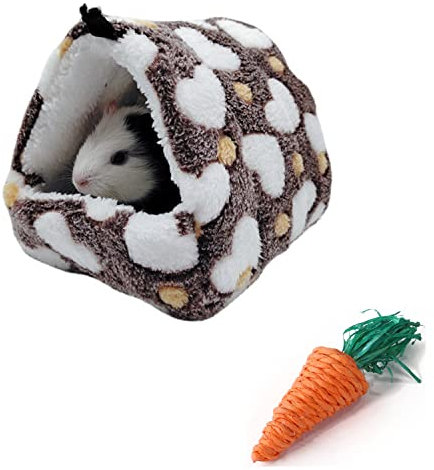 Yolistar Kleintierhöhle Winter, Meerschweinchen Käfigzubehör,Warmes Hamsterbett für den Winter,Winterbett für Nagetiere
