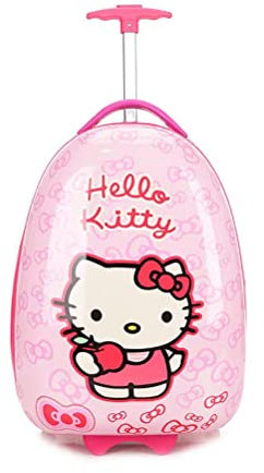 WZCSLM Die Eiskönigin 40,6 cm Gepäck, harte Seite, Spinner, Koffer, Handgepäck, Rollen, Rosa/Katze, Hübsch