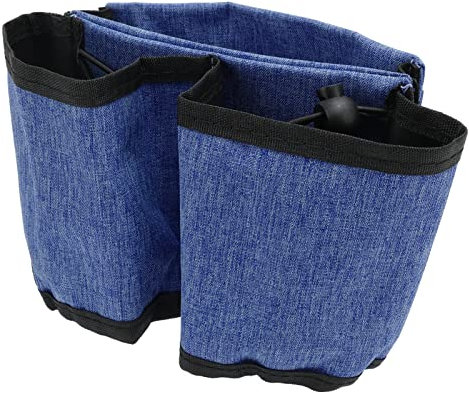 TOPINCN Luggage Travel Cup Holder Oxford Cloth Free Hand Drink Caddy 2 Pockets Free Hand Suitcase Drink Holder For Suitcase Handle (Blue)