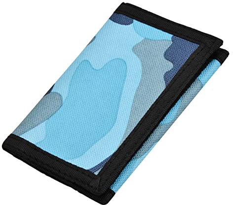wangjiangda Portefeuille de Camouflage, Portefeuille en Toile pour Hommes et Garçons Portefeuille de Sport à Trois Volets Porte Monnaie Fin Porte Cartes pour Voyager (Bleu)