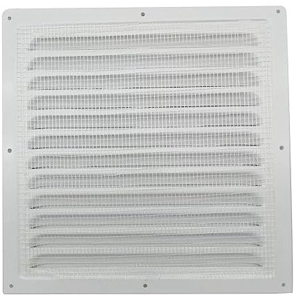 FUBESK Système d'aération - Blanc - Grille d'aération en métal - Grille de grille - Moustiquaire intégrée - Aérations pour salle de bain, bureau à domicile, cuisine - 150 x 150 mm