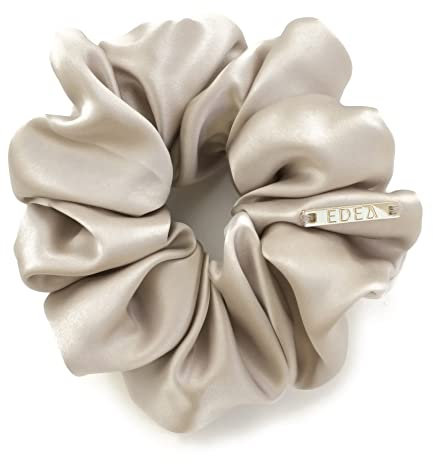 Edealiss silk Scrunchies, Haargummis aus 100% Seide, Zopfgummis, Pferdeschwanzhalter, Haarband aus Seide, Scrunchies mit starkem Halt für Frauen und Mädchen, Haarschmuck (Hell Beige)