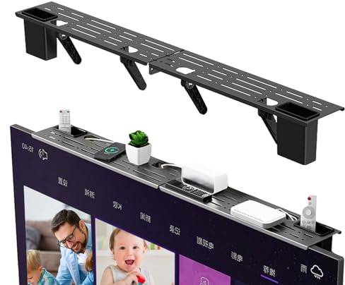 Estante superior para TV, estante para pantalla - Estante superior para TV, estante para pantalla - Soporte para monitor de computadora, plataforma sólida, soporte de almacenamiento para cajas Firulab