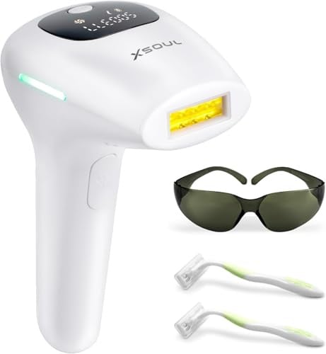 XSOUL at-Home IPL Hair Removal for Women and Men Permanent Hair Removal Device 999,999 Flashes Painless Hair Remover on Armpits Back Legs Arms Face Bikini Line, Corded