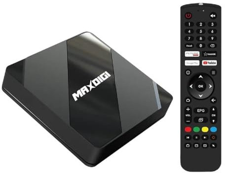 MAXDIGI X5 Android TV Box, Android 10 IPTV Streaming Box 2G 16G, 100M Ethernet, 2.4G/5GHz dual Wifi, A53 Quad core, 2 x USB 2.0, 4K Ultra HD Set Top Box, best Tv Boxes Middleware
