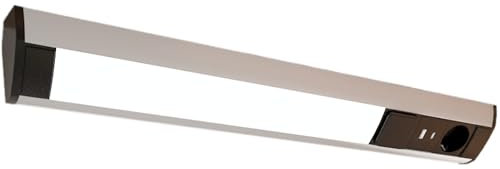 kalb I LED Unterbauleuchte mit Schalter und Steckdose, 230VAC Anschluss, 3000 Kelvin, USB-Port Typ A+C, Aluminium + ABS, IP20 silbergrau