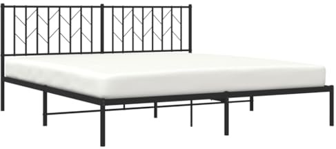 vidaXL Bettgestell mit Kopfteil Metall Schwarz 180x200 cm