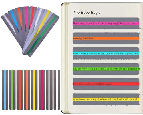 Geführte Lesestreifen,Leselineal,Buntes Lesezeichen Markierungsstreifen,Guided Reading Strips,Kinder Lesezeichen für Dyslexie,Farbige Leselineale für Lehre und Lesehilfe