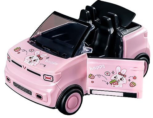 Fiorky Mini Macchinine da Tirare Indietro con Porte Apribili Veicolo da Gioco for Bambini Convertibile su Due Lati for Ragazzi e Ragazze dai 3 Anni in su (Rosa)