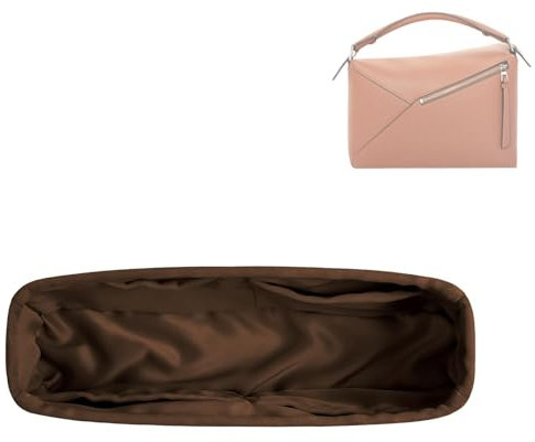 DGAZ Seide Handtaschen Organizer, Taschen Organisator für Loewe Puzzle Mini/S/M/L Taschen, Leicht Innentasche Handtasche Einsatz (Gold, Puzzle Mini)