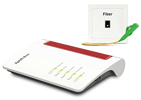 AVM Fritz!Box 5530 Fiber Edition International | Mesh Master | Wi-Fi 6 | 2400 Mbit/s (5 GHz) + 600 Mbit/s (2,4 GHz) | 2,5 Gigabit LAN | 4 X Gigabit LAN | 2 X USB 3.0 | AON + GPON