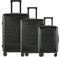 ETERNITIVE - Hartschalenkoffer Set I Rollkoffer aus Polycarbonat & ABS IGröße: 74 x 64 x 54 cm I Reisekoffer mit Rollen 360° I Koffer Handgepäck 33L 64L 98L I Trolley mit TSA-Schloss I Schwarz