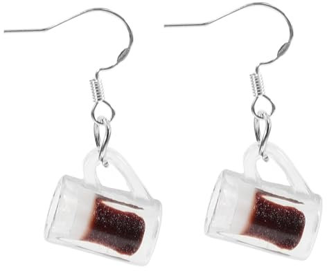 LIFKOME 1 Pair Beer Mug Earrings Dangling Earrings Ear Clips during Bottles Me Beer Earings Duck Earrings Personality Ear Rings Beer Mug Pendant Earrings Hanging Man Resin