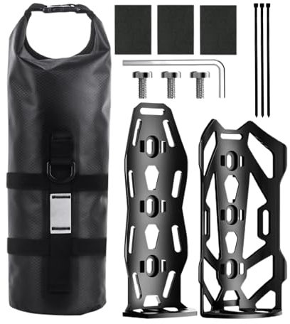Lot de 2 Sacs de Fourche de Vélo Polyvalents - Porte-Vélo 5 L, Portable, Sec et Suspendu Avec Rouleau, Porte-Bouteille, Pour Vélo de Montagne