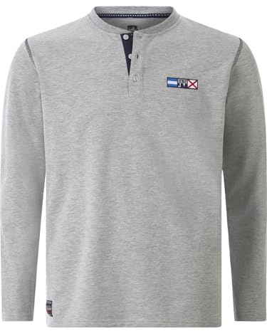 Jan Vanderstorm Herren Sweatshirt Jornsen | mit Serafino-Kragen, Pflegeleichter Baumwoll-Mix, +Fit vorne länger geschnitten, große Größen L-7XL