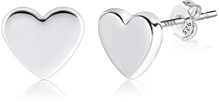 ASH'S CHOICE Silber 925 Ohrstecker Herzform Ohrringe - Knorpel Backen für Damen, Frauen und Männer
