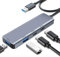 USB Hub 3.0, 5Gbps, USB Splitter 4 Port with 2 USB A + 2USB C Port, for Mouse, Keyboard, U Disk, Printer, Aluminium Alloy, 1m Cable