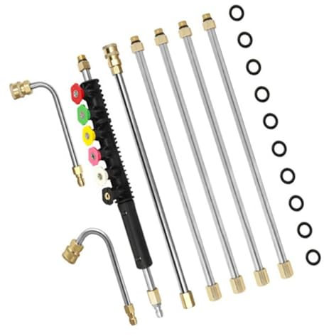 Zdprkqzvz Ensemble de baguettes d'extension multifonction en laiton et acier pour lavage de gouttière de voiture