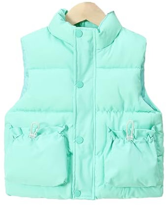 Giacca da ragazza 24 mesi, gilet in piumino di cotone per bambini, autunno e inverno, colletto alto, gilet in cotone, abbigliamento per ragazzi e ragazze, gilet caldo per neonato, taglia grande