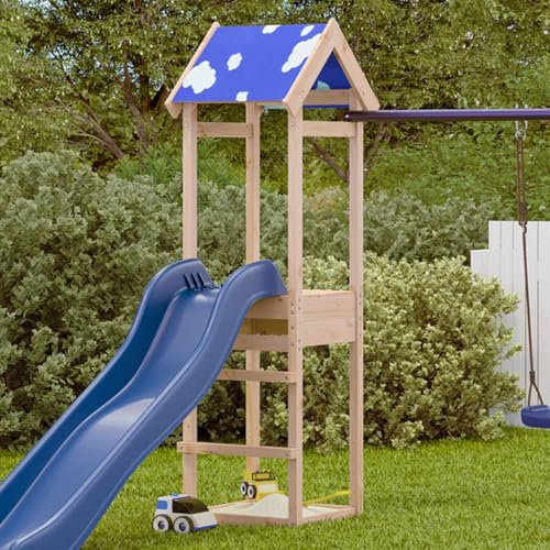 Lechnical Play Tower 52.5x46.5x195 cm Solid Wood Pine,Outdoor Kids Playhouse,Play Tower,Playground Equipment-845908