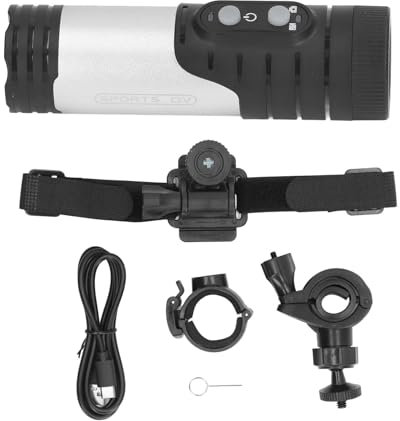 flexman HD 1080P Helmkamera, 12 MP Kabellose Fahrrad Motorrad Helmkamera mit Helmhalterung, Reithalterung, Anti Shake wasserdichte Outdoor Sport Action Kamera (Silber)