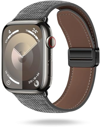 ONEFLOW Denim Loop kompatibel mit Apple Watch, Armband aus Jeans Stoff, Ersatzarmband in Demin Design, Textil iWatch Armbänder Damen Herren Ersatz Watch Band Magnetisch