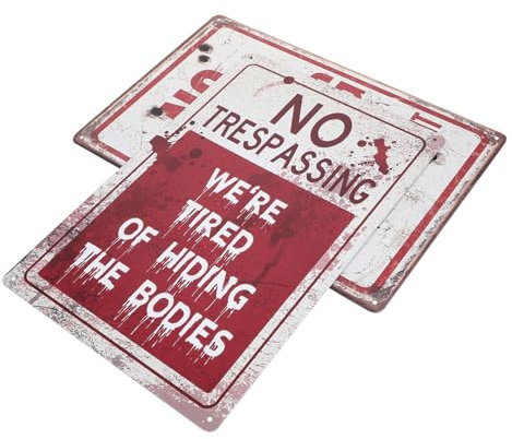 PAMINGONO 2pièces Panneau Avertissement Rétro Panneau Avertissement Pour Jardin Et Usage Extérieur Décoration Pratique Pour Maison Et Cour