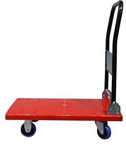 Folding Platform Trolley, Heavy Duty Hand Sack Cart Push Truck Mute Folding Rolling Flatbed Cart 360 Degree Swivel Wheels Foldable Handle (150KG) (87x57x90cm)