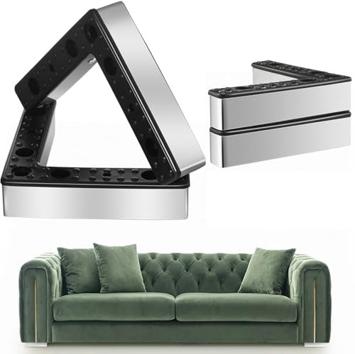 NEZART 4 Stück 1,06 Zoll Höhe Terrassenmöbel Riser L-förmige Outdoor wasserdichte Kunststoff-Sofabeine Ersatz Couch Füße für Outdoor Yard Sofa Couch Tisch Stühle Füße Unterstützung (Keine Schraube)