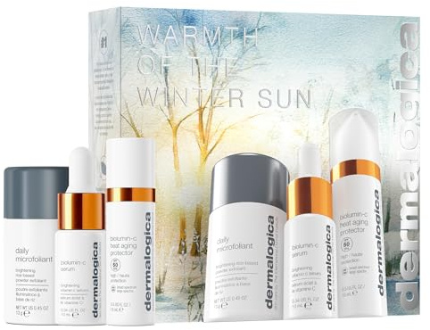 Dermalogica Vitamin-C Glow Weihnachtsset - Geschenkset mit: Biolumin-C Serum, Biolumin-C Moisturizer, Daily Microfoliant