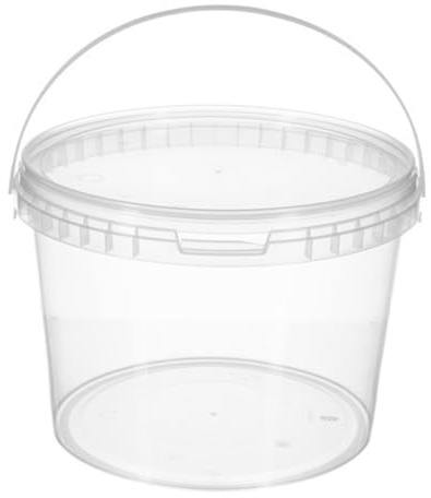 B2C Clear Plastic Storage Containers with Lids – Stackable, Durable & Reusable Tubs with Handles – Multi-Purpose Food, Pantry, Pet Feed & Household Organizer (3, Transparent, 10L)