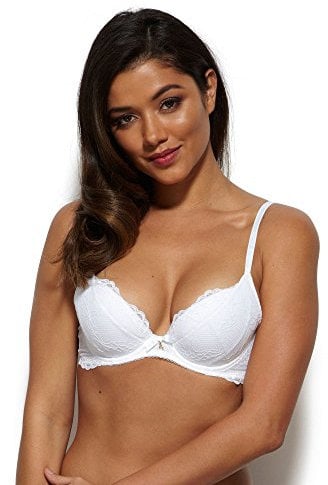 Gossard Superboost Plunge White Lace Bra Plunge Women's Bra White 40B