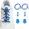 Lock Laces 674740001049 Cordones elásticos sin Atar, Unisex Adulto, Azul Royal, Talla Única